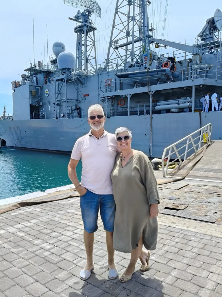 Karine et Fabien à la base navale de Mahón